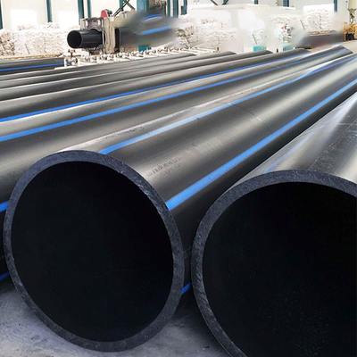 14001 Tubos de suministro de agua certificados de HDPE con raya azul