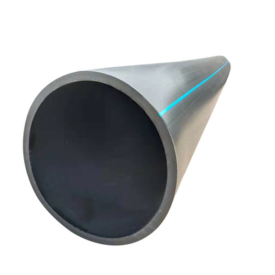 Tubo de agua de HDPE azul o negro con franjas azules para suministro y drenaje de agua resistente a la corrosión