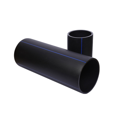 Tubo de agua de HDPE azul o negro con franjas azules para suministro y drenaje de agua resistente a la corrosión