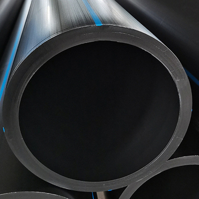 Tubo de agua de HDPE azul o negro con franjas azules para suministro y drenaje de agua resistente a la corrosión
