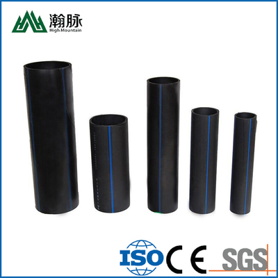Tubos de suministro de agua HDPE resistentes a la corrosión DN16mm-1800mm Azul o negro con franja azul