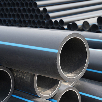 Tubos de suministro de agua HDPE resistentes a la corrosión DN16mm-1800mm Azul o negro con franja azul