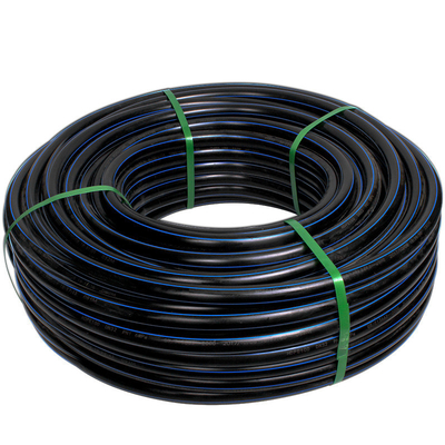 Tubo de suministro de agua PE HDPE longitud según los requisitos del cliente azul o negro con franja azul