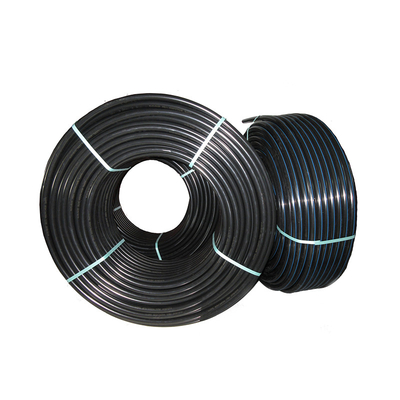 Tubos de suministro de agua de PE HDPE Azul o negro con franja azul para el suministro de agua y el drenaje con franja azul PE