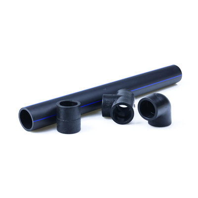 Tamaño personalizado Tubos de suministro de agua HDPE espesor 2,3 mm-117,6 mm Azul o negro con franja azul