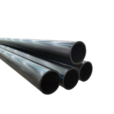 Tamaño personalizado Tubos de suministro de agua HDPE espesor 2,3 mm-117,6 mm Azul o negro con franja azul