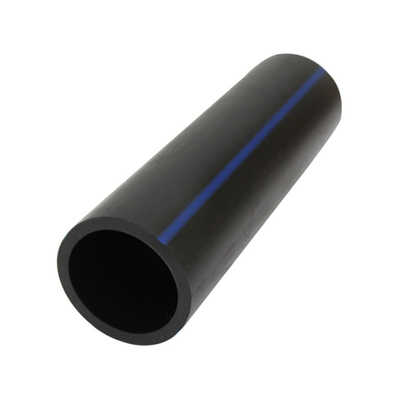 Tamaño personalizado Tubos de suministro de agua HDPE espesor 2,3 mm-117,6 mm Azul o negro con franja azul