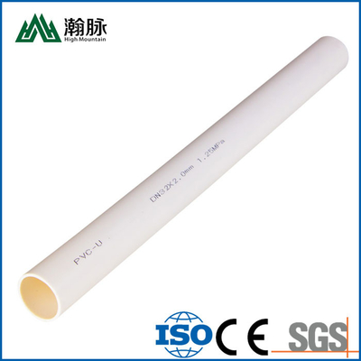 Tubo plástico espesado blanco adhesivo del agua potable del tubo de desagüe del PVC DN40 DN63 UPVC